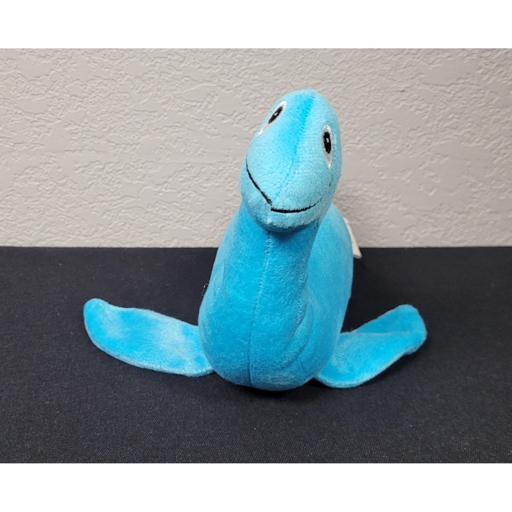 Fun Express Smiling Loch Ness Monster / Dinosaur Blue Plush Stuffed Animal - Picture 3 of 6